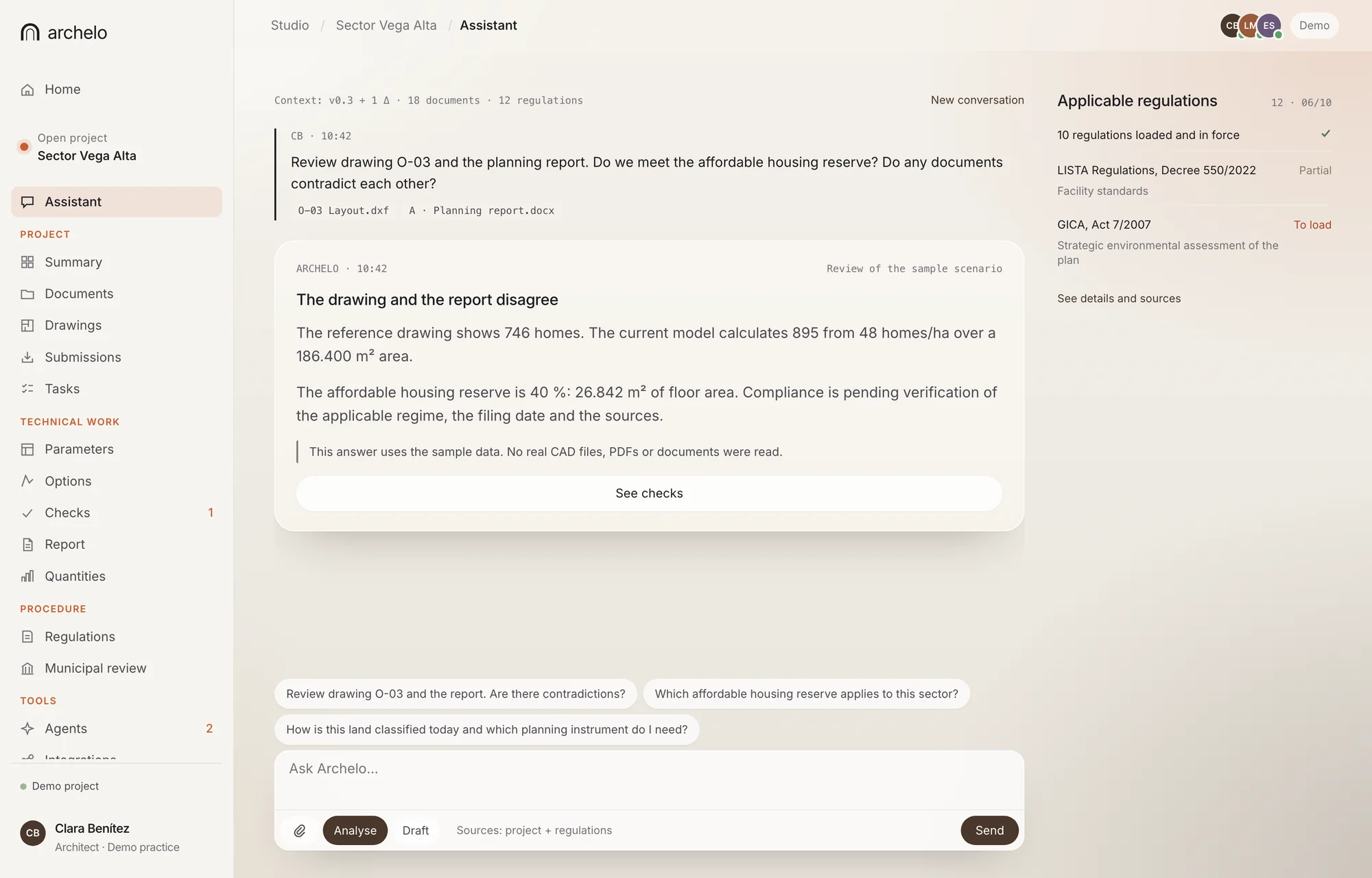 App view: project assistant