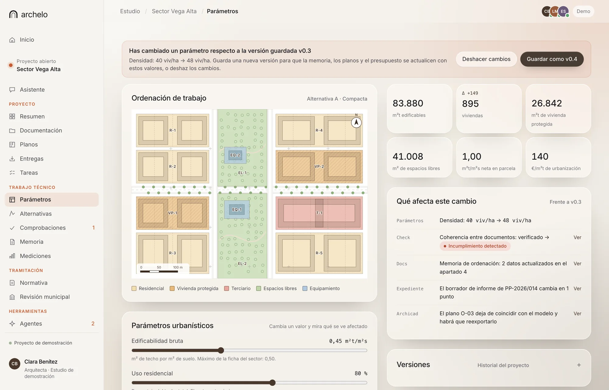 Vista de la app: modelo del proyecto